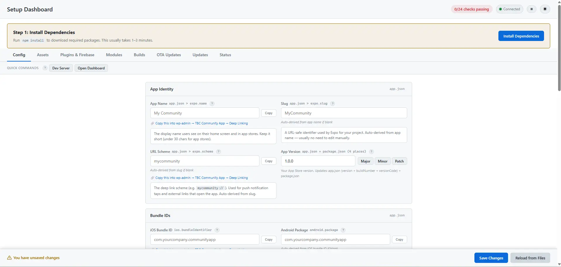 TBC Community App Dev Bundle
