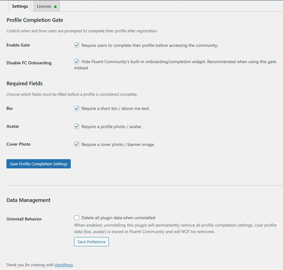 TBC App/Web - Profile Completion