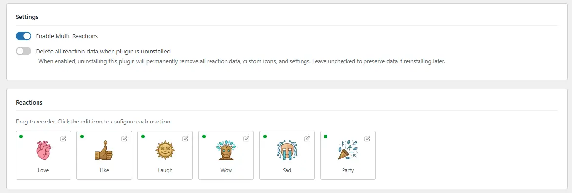 TBC App/Web - Multi Reactions