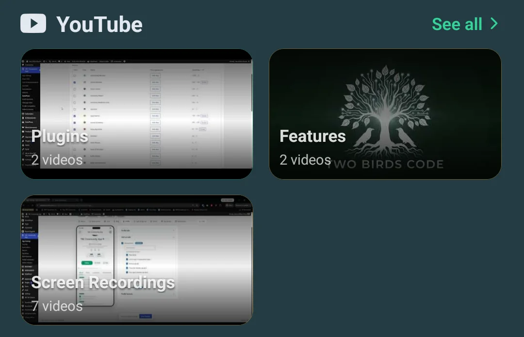 the widget showing playlist covers