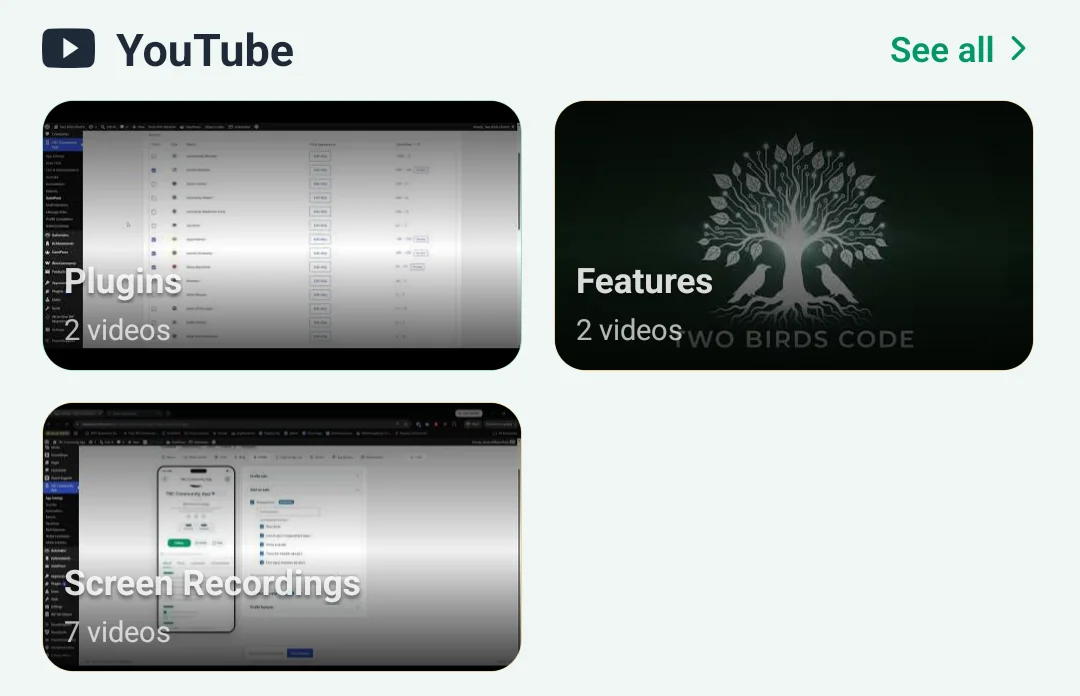 the widget showing playlist covers
