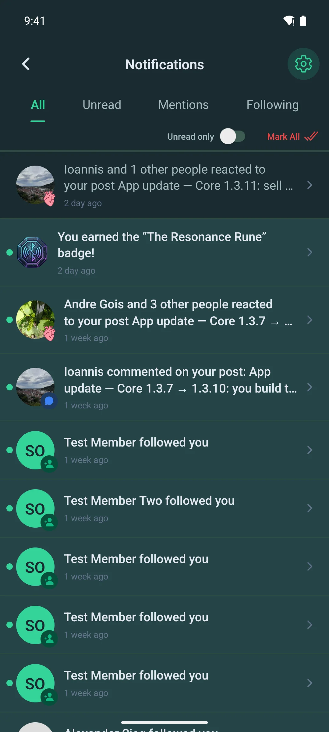 The notification inbox on a phone