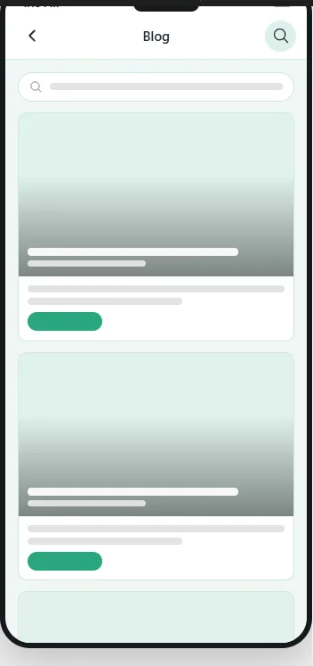 The blog screen as members see it, on a phone