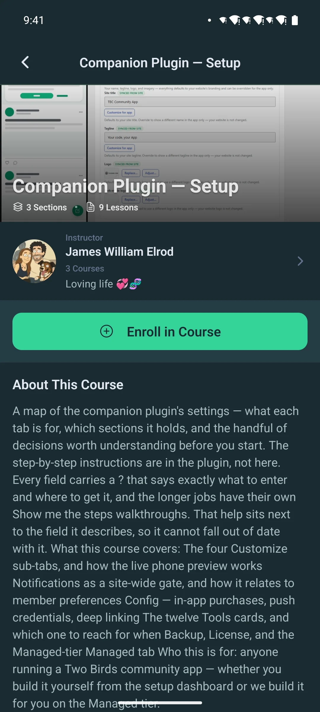 A lesson with video and text on a phone