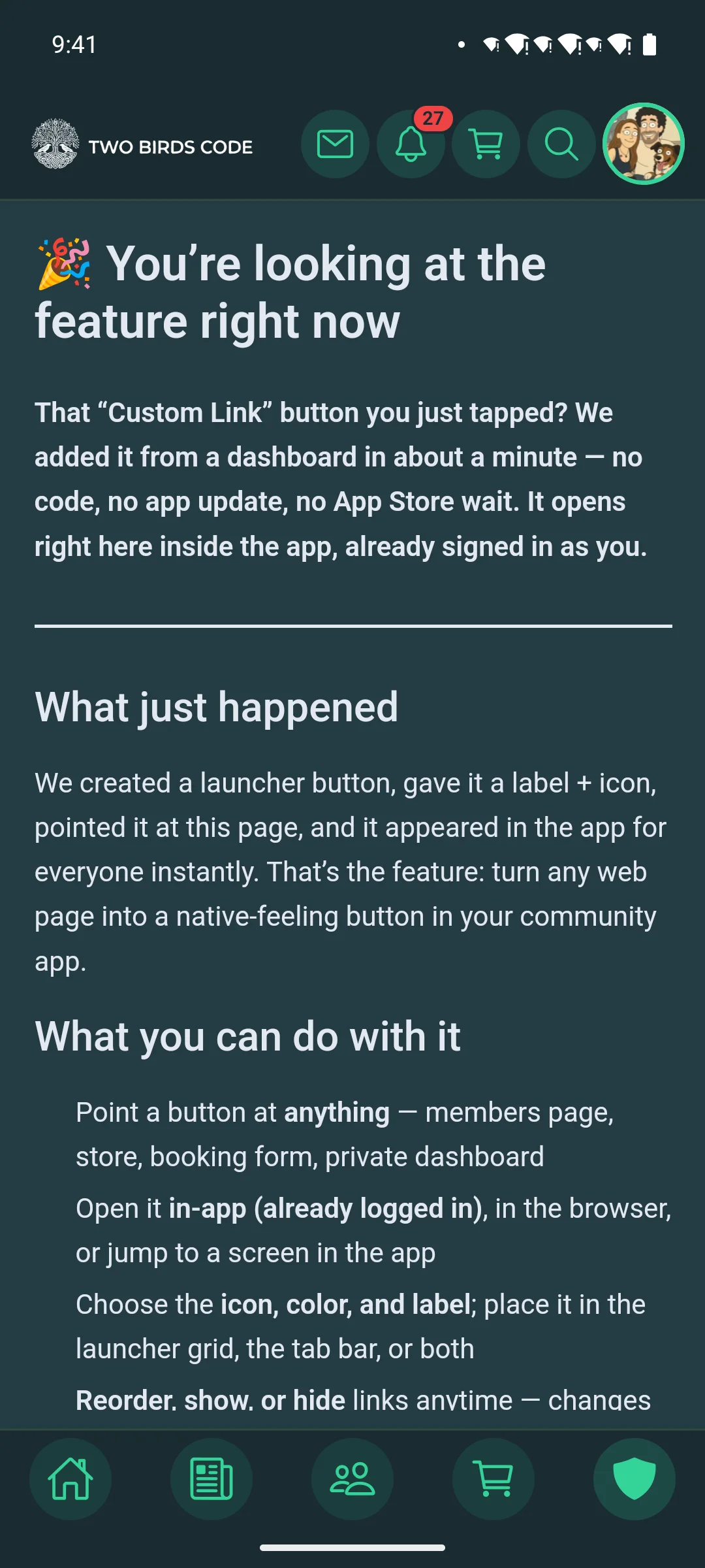 A second widget screen on a phone