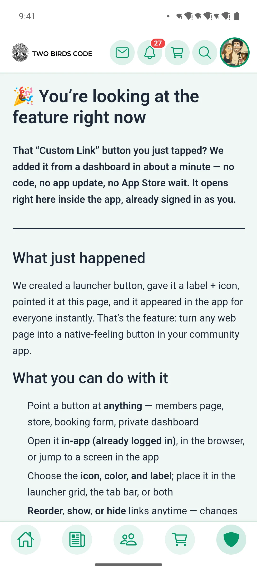 A second widget screen on a phone