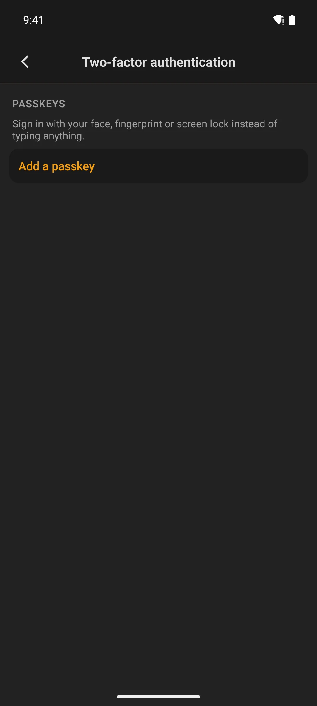 Passkeys and two-factor in Settings