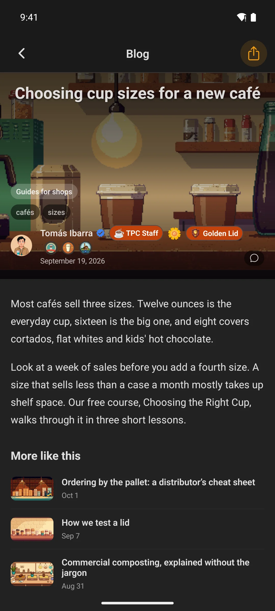 A blog post on a phone