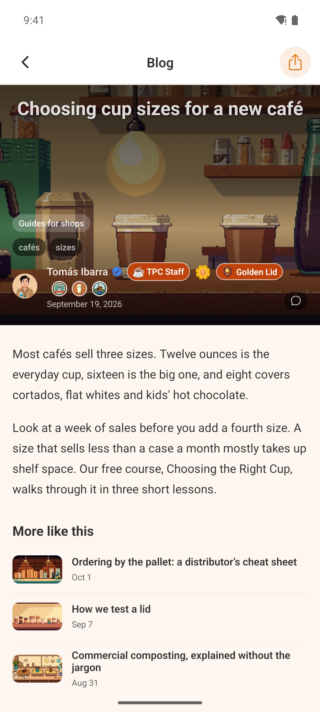 A blog post on a phone