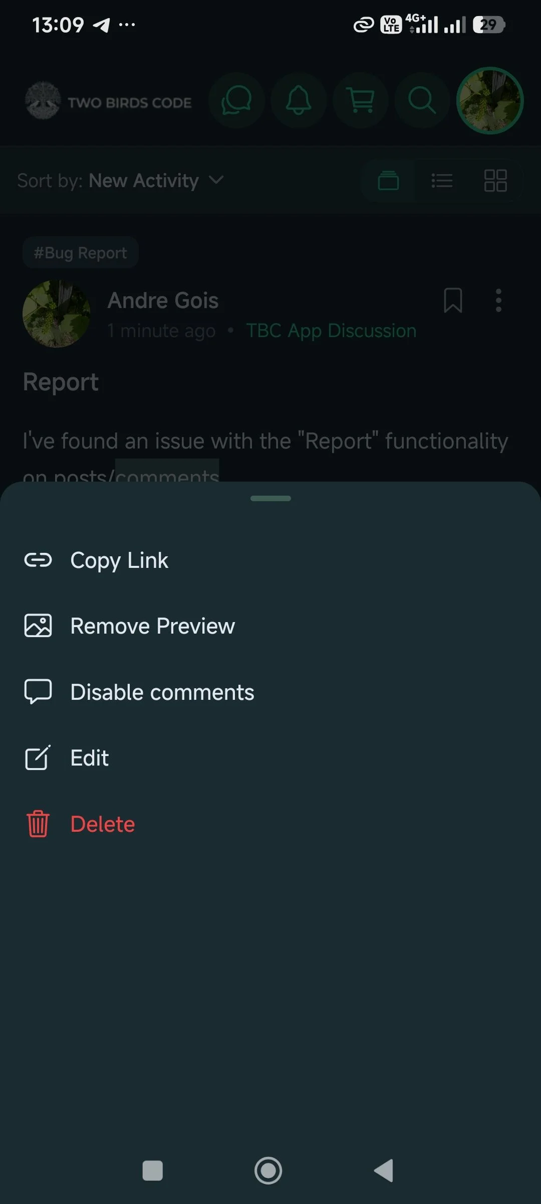 Edit post