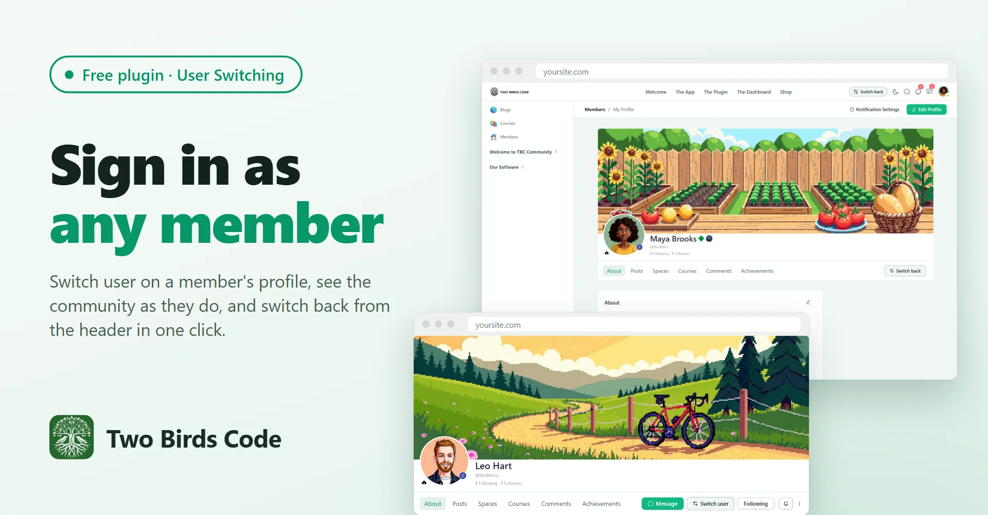 Introducing User Switching for Fluent Community, a free plugin