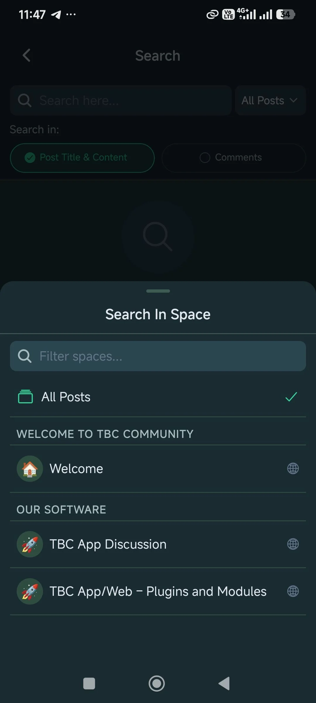 Search tab